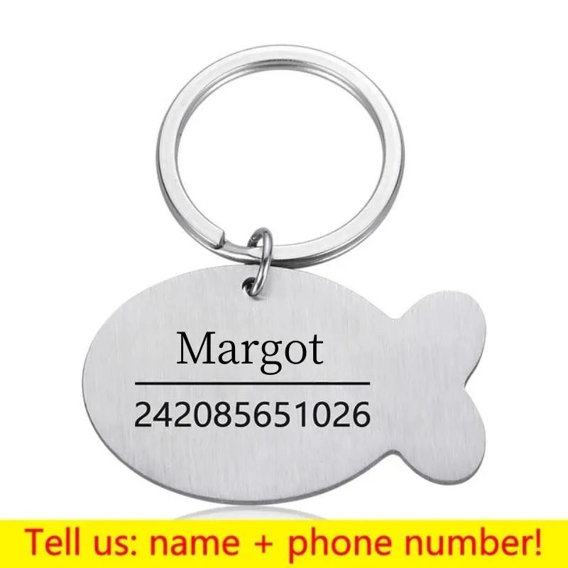 Personalized Engraved Cat Dog Pet ID Tag Dogs Anti-lost Collar Charm Engraving Pet Name Collar for Puppy Cats Collar Accessories - Pupeazy