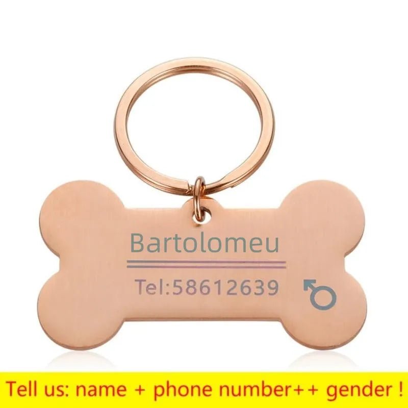 Personalized Engraved Cat Dog Pet ID Tag Dogs Anti-lost Collar Charm Engraving Pet Name Collar for Puppy Cats Collar Accessories - Pupeazy