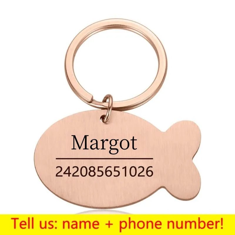 Personalized Engraved Cat Dog Pet ID Tag Dogs Anti-lost Collar Charm Engraving Pet Name Collar for Puppy Cats Collar Accessories - Pupeazy