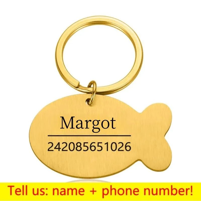 Personalized Engraved Cat Dog Pet ID Tag Dogs Anti-lost Collar Charm Engraving Pet Name Collar for Puppy Cats Collar Accessories - Pupeazy