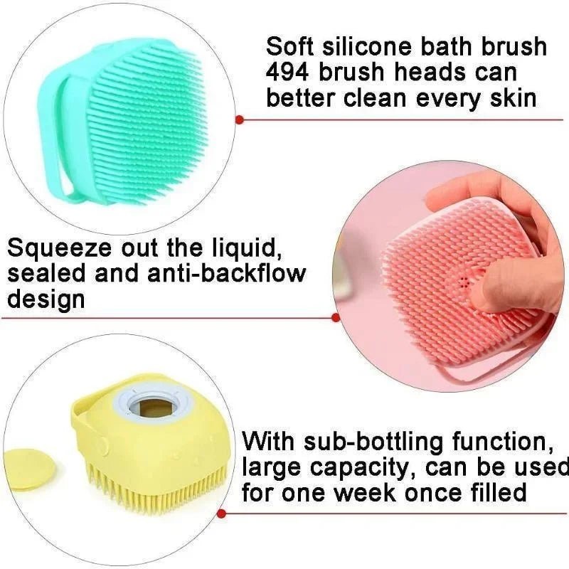 Pet Bathing Brush Soft Silicone Massager Shower Gel Bathing Brush Clean Tools Comb Dog Cat Cleaning Grooming Supplies - Pupeazy