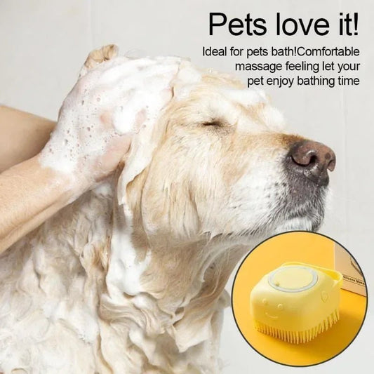 Pet Bathing Brush Soft Silicone Massager Shower Gel Bathing Brush Clean Tools Comb Dog Cat Cleaning Grooming Supplies - Pupeazy