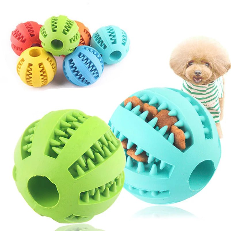 Pet Dog Interactive Toy 7cm Dogs Natural Rubber Ball Leaking Ball Tooth Clean Balls for Dog Cat Chew Toys accesorios para perro - Pupeazy