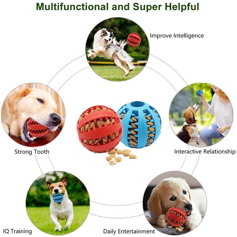 Pet Dog Interactive Toy 7cm Dogs Natural Rubber Ball Leaking Ball Tooth Clean Balls for Dog Cat Chew Toys accesorios para perro - Pupeazy