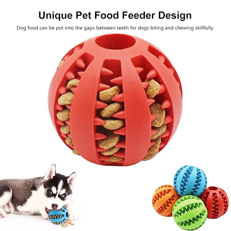 Pet Dog Interactive Toy 7cm Dogs Natural Rubber Ball Leaking Ball Tooth Clean Balls for Dog Cat Chew Toys accesorios para perro - Pupeazy