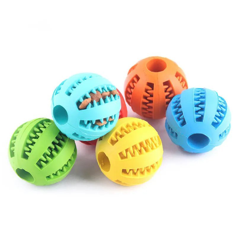 Pet Dog Interactive Toy 7cm Dogs Natural Rubber Ball Leaking Ball Tooth Clean Balls for Dog Cat Chew Toys accesorios para perro - Pupeazy