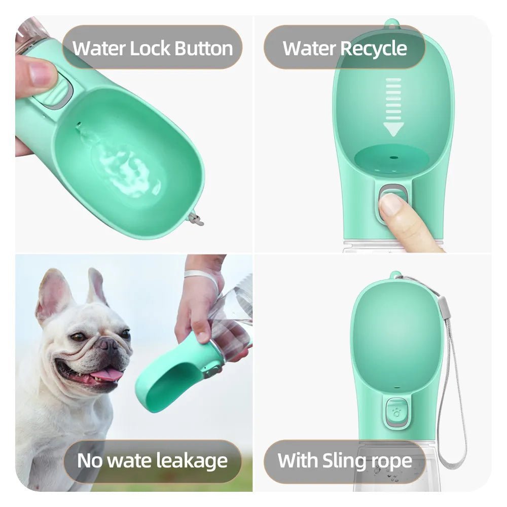 Portable Dog Water Bottle For Small Large Dogs Cat Outdoor Leakproof Walking Drinking Bowls Chihuahua French Bulldog Supplies - Pupeazy